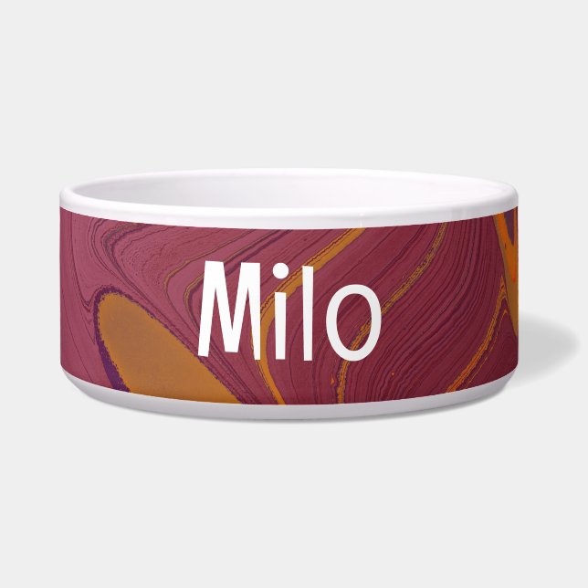 MILOカラフル文字付き抽象芸術ペットボウル ボウル (正面)