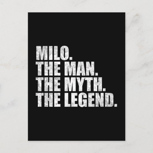 Milo name, Milo The Man The Myth The Legend ポストカード (正面)