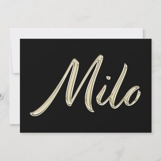 Milo Name white gold Handwriting Karte カード (正面)