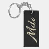 Milo Name whitegold Schlüsselanhänger Anhänger キーホルダー (正面左)