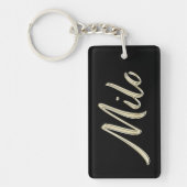 Milo Name whitegold Schlüsselanhänger Anhänger キーホルダー (正面)