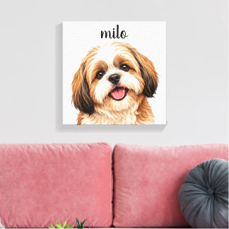Milo the Shih Tzu – オーダーメイド ペットキャンバスウォールアート キャンバスプリント