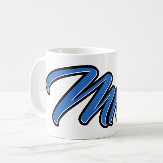 Milo Vorname Name blue Tasse Kaffeetasse コーヒーマグカップ (正面左)