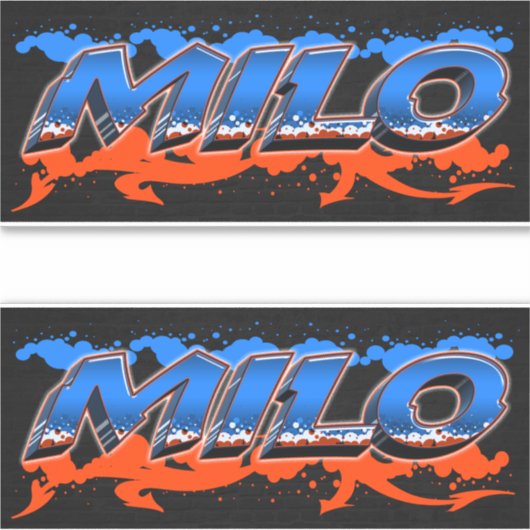 Milo Vorname Name Graffiti Aufkleber Sticker シール (正面)