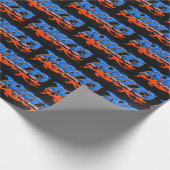 Milo Vorname Name Graffiti blue orange ラッピングペーパー (角)