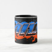 Milo Vorname Name Graffiti blue orange Tasse マグカップ (中央)