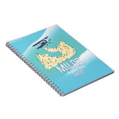 Milos，ギリシャの島の地図ポスターアート。 ノートブック (右側)