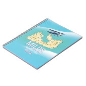 Milos，ギリシャの島の地図ポスターアート。 ノートブック (左側)