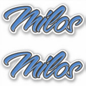 Milos Name blue Aufkleber Sticker Stickerset シール (正面)