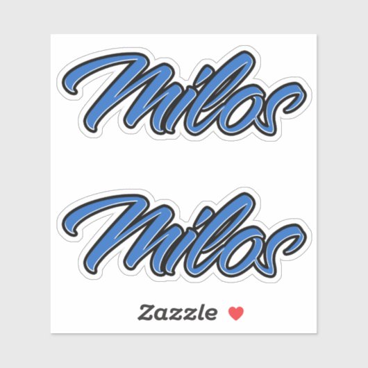 Milos Name blue Aufkleber Sticker Stickerset シール (シート)