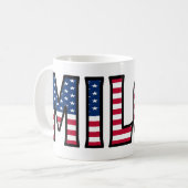 Milos Name Vorname USA styled Tasse Kaffeetasse コーヒーマグカップ (正面左)