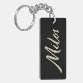 Milos Name whitegold Schlüsselanhänger Anhänger キーホルダー (正面左)