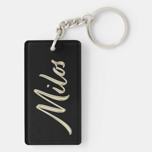 Milos Name whitegold Schlüsselanhänger Anhänger キーホルダー (裏面)