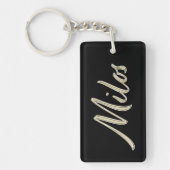 Milos Name whitegold Schlüsselanhänger Anhänger キーホルダー (正面)