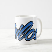 Milos Vorname Name blue Tasse Kaffeetasse コーヒーマグカップ (正面右)