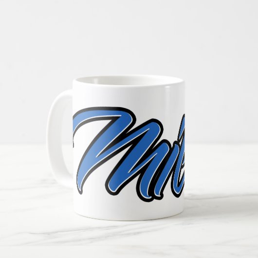 Milos Vorname Name blue Tasse Kaffeetasse コーヒーマグカップ (正面左)