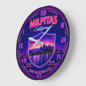Milpitas California Silicon Valley  ラージ壁時計 (傾斜)