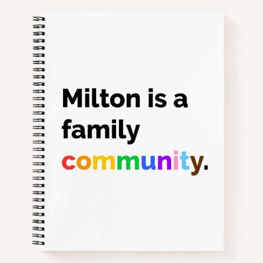 MiltonはファミリーコミュニティプライドLGBTQ+ノートブック ノートブック (正面)
