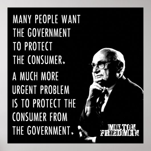 Milton Friedman Free Market Capitalism Libertarian ポスター (正面)