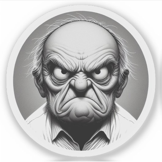 "Milton the Angry Old Man" Vinyl シール (正面)