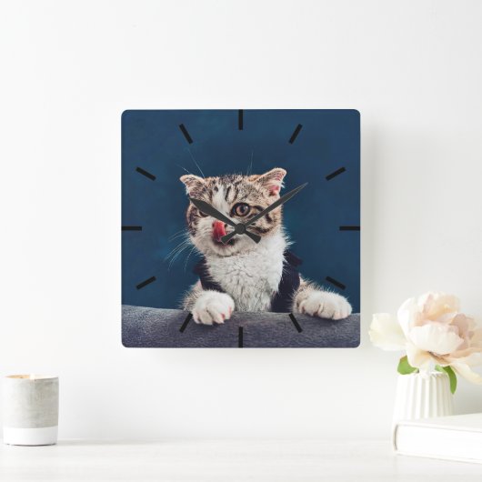 Milu Cat スクエア壁時計 (ホーム)