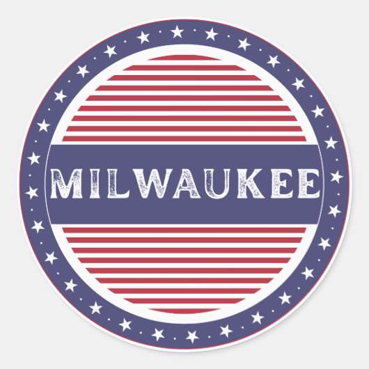 Milwaukee City Pride Emblem – American Identity ラウンドシール (正面)