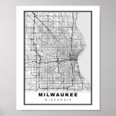 Milwaukee Map ポスター (正面)