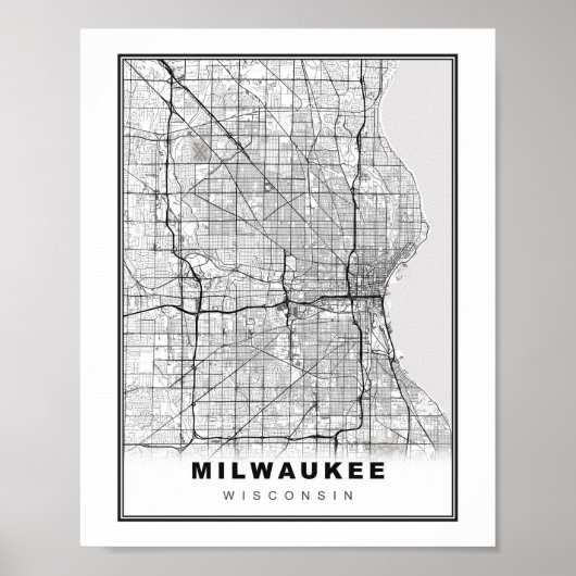 Milwaukee Map ポスター (正面)