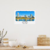 Milwaukee Wisconsin Poster, Watercolor, Custom ポスター (キッチン)