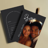 Mimalist モダン Arch Photoエレガントユニーク 結婚's 出欠カード