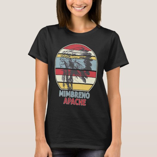 MIMBRENO APACHE部族先住民メキシコインディアンレトロ Tシャツ (正面)