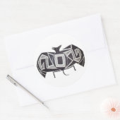 Mimbresのこうもりのステッカー ラウンドシール (封筒)