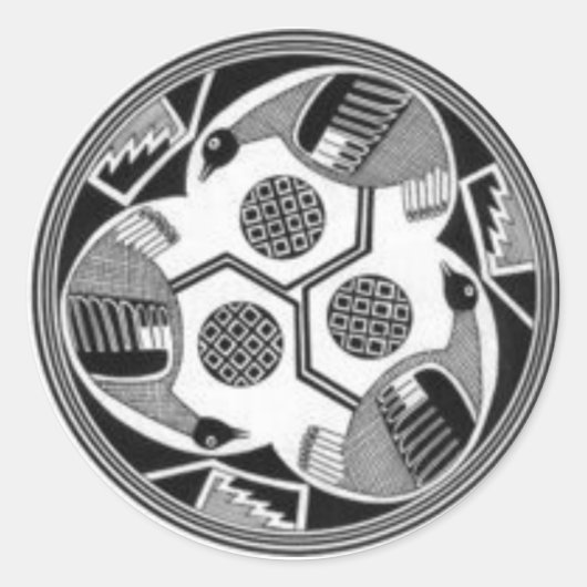 Mimbres Birdsのステッカー(2) ラウンドシール (正面)