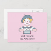 MIMEハートで愛するかわいいラブパン ポストカード (正面/裏面)