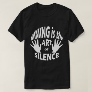 MIMEパントマイム静寂アートブラック Tシャツ