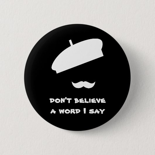 MIMEパントマイメ静かブラック 缶バッジ (正面)