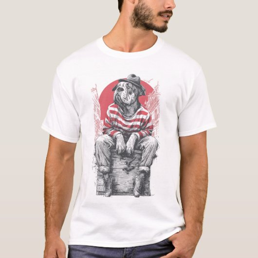 Mime・マスティフ � 無言の面白い犬 tシャツ (正面)