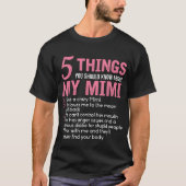 Mimiについて5つ Tシャツ (正面)
