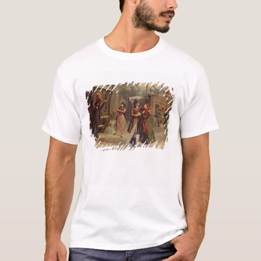 Mimiの場面およびRodolfoのための景色 Tシャツ (正面)