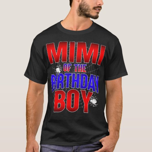 Mimiの誕生日男の子の衣装スパイダーウェブBday P Tシャツ (正面)