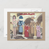 Mimiの1928ペーパー人形の郵便はがきのアールデコの女性 ポストカード (正面/裏面)