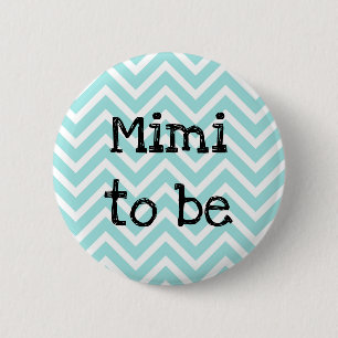 Mimiはティール（緑がかった色）Chevron Baby Showerピン 缶バッジ