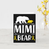 Mimiクマ小児癌認識度ギフトママA カード (黄色い花)