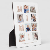 MIMIピンク文字おばあちゃんの写真コラージュ記念 フォトプラーク (側面)