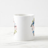 Mimiブラシスクリプトタイポグラフィフローラリース コーヒーマグカップ (中央)