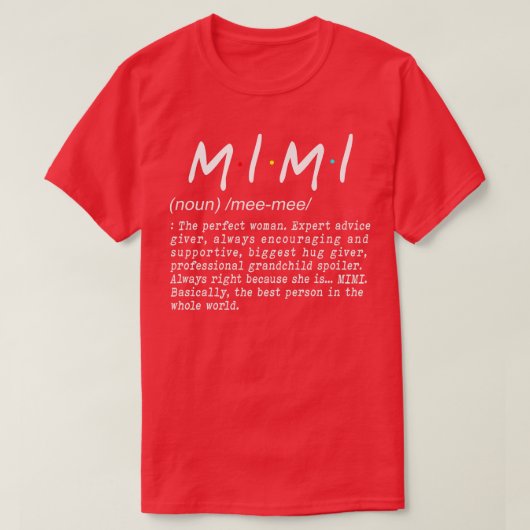 Mimi定義おもしろいジョークおばあちゃん女性Mothe Tシャツ (デザイン正面)