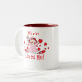 Mimi愛の私縫いぐるみ人形 ツートーンマグカップ (正面左)