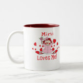 Mimi愛の私縫いぐるみ人形 ツートーンマグカップ (左)