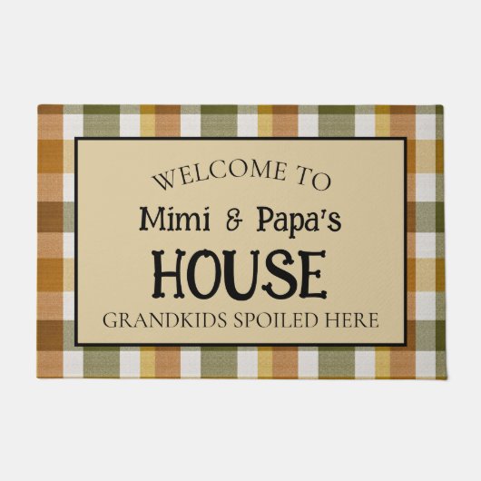 Mimi and Papa's House Grandkids Spoiled Here ドアマット (正面)