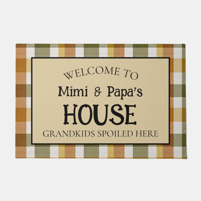 Mimi and Papa's House Grandkids Spoiled Here ドアマット (正面)
